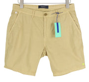 SCOTCH & SODA Men's Shorts W33 Brown Chino Zip Fly 5-Pocket Logo Casual