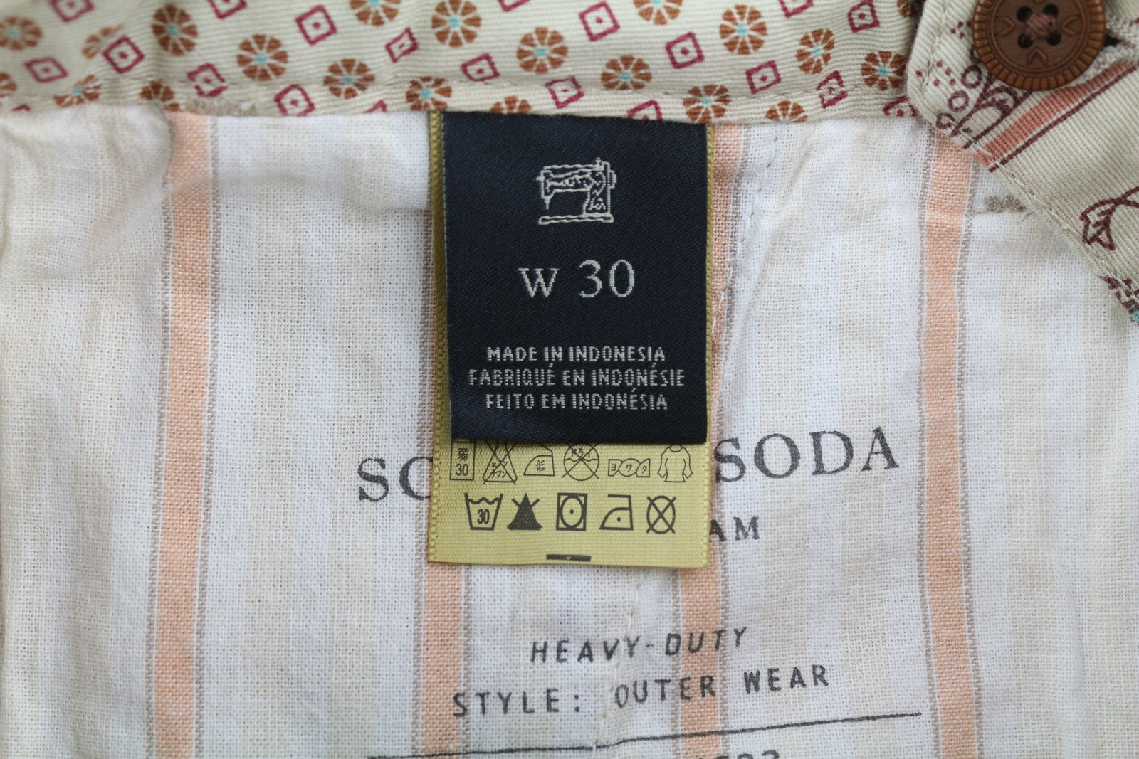 SCOTCH & SODA Men's Shorts W30 Chino Paisley Print Colourful Casual Pockets