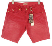 SCOTCH & SODA Men's Shorts W29 Red Washed Corduroy Chino Button Fly Casual