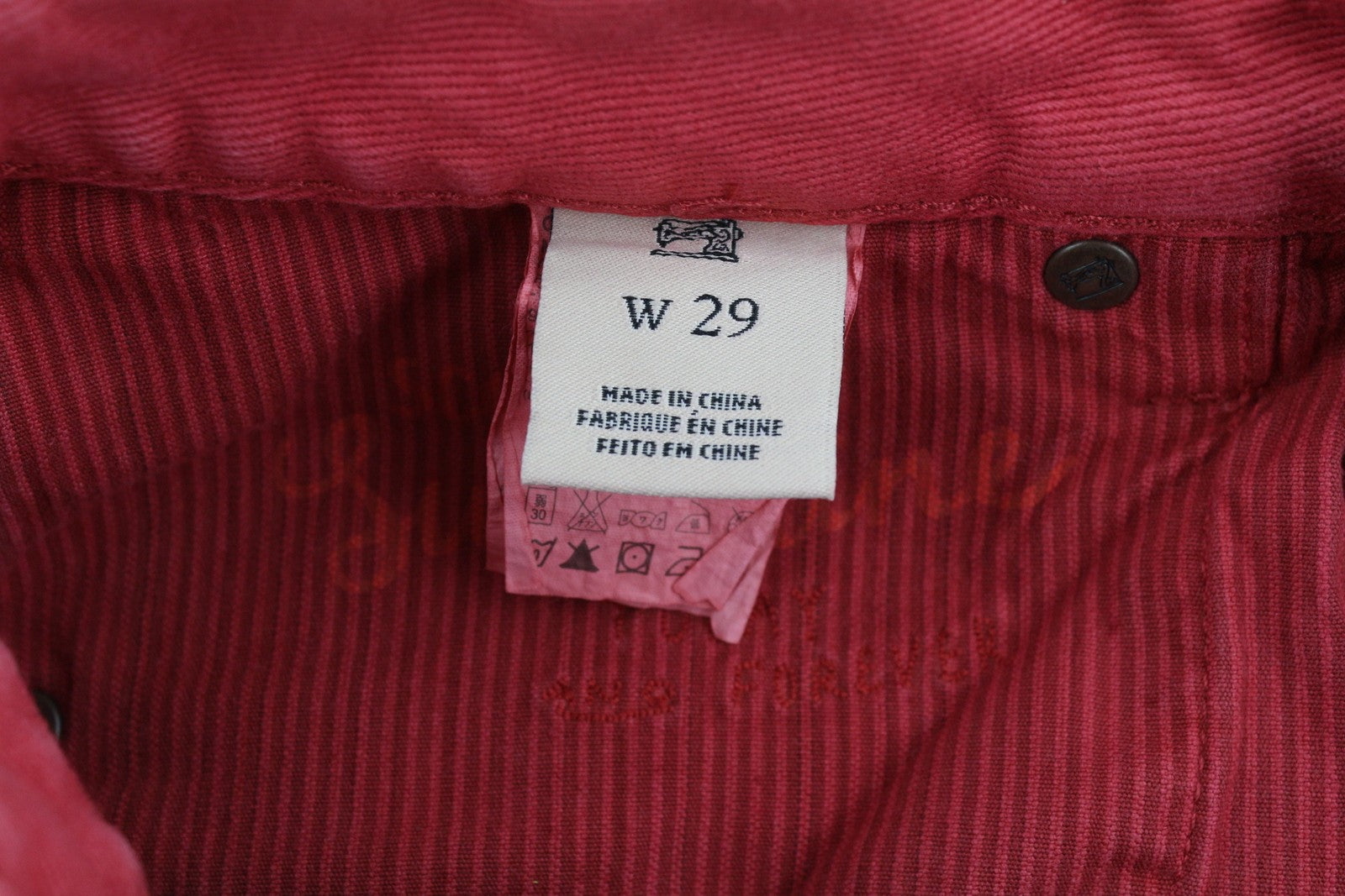 SCOTCH & SODA Men's Shorts W29 Red Washed Corduroy Chino Button Fly Casual
