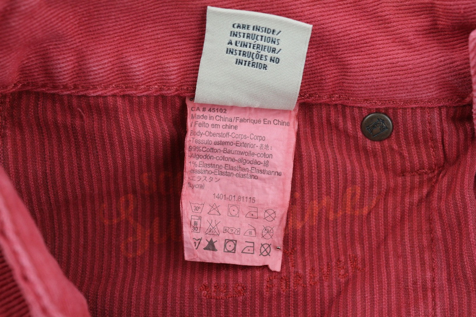 SCOTCH & SODA Men's Shorts W29 Red Washed Corduroy Chino Button Fly Casual