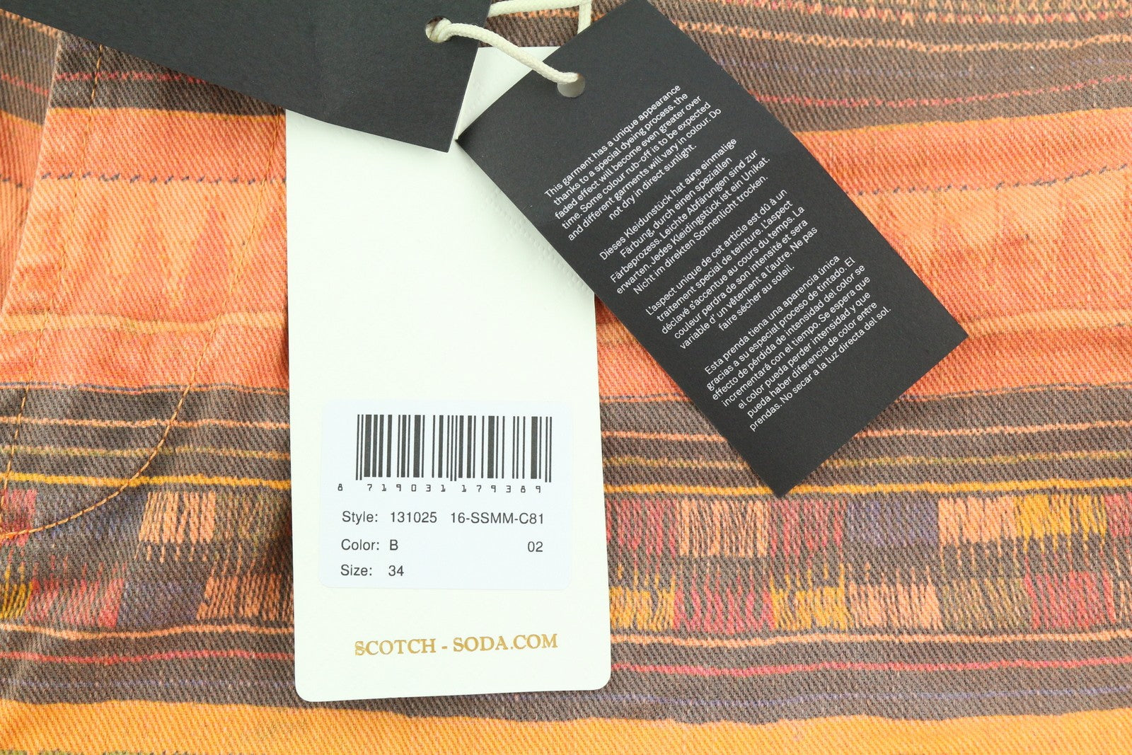 SCOTCH & SODA Men's Shorts W34 Chino Multicolour Pattern Casual Pockets