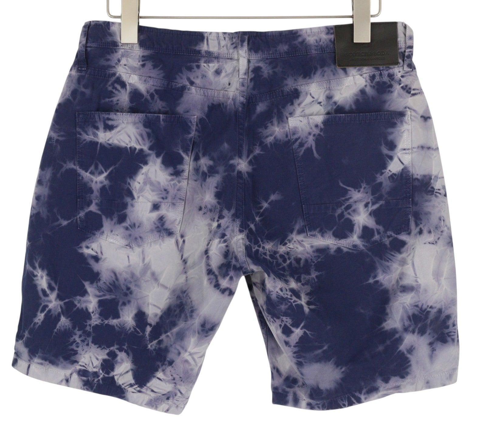 SCOTCH & SODA Men's Shorts W32 Blue Washed Chino Pattern Button Fly Casual