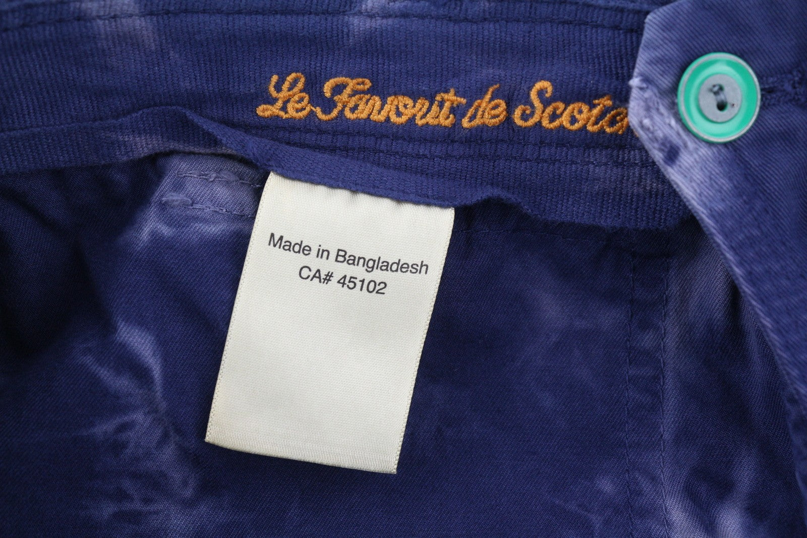 SCOTCH & SODA Men's Shorts W32 Blue Washed Chino Pattern Button Fly Casual