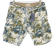 SCOTCH & SODA Men's Shorts W29 Floral Pattern Cargo Zip Pocket Casual