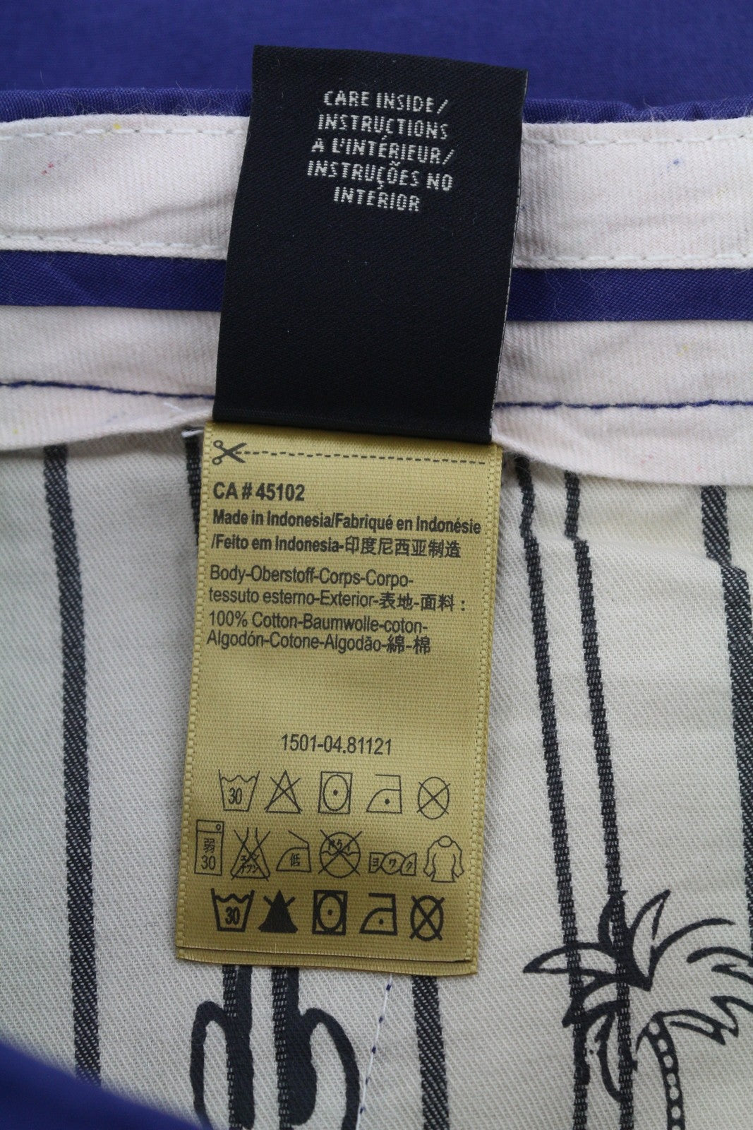 SCOTCH & SODA Men's Shorts W28 Blue Chino Zip Fly Logo Pocket Casual