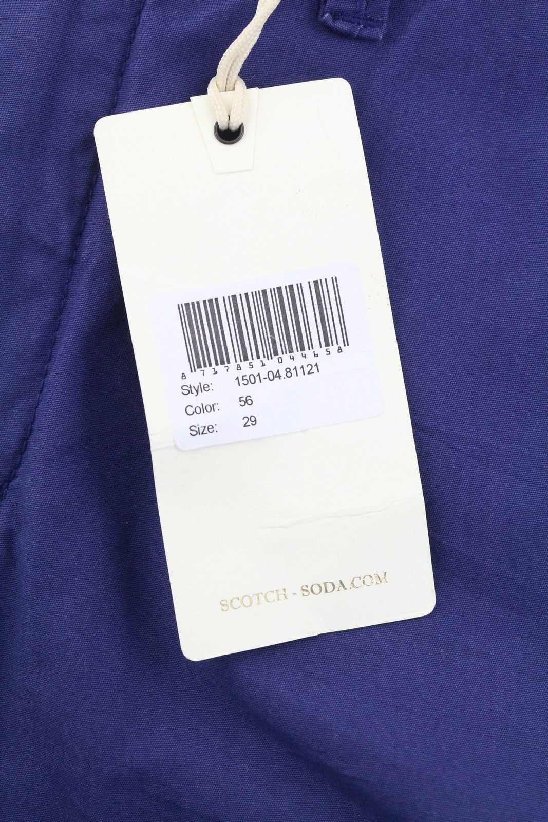 SCOTCH & SODA Men's Shorts W29 Blue Chino Zipper Logo 5-Pocket Casual