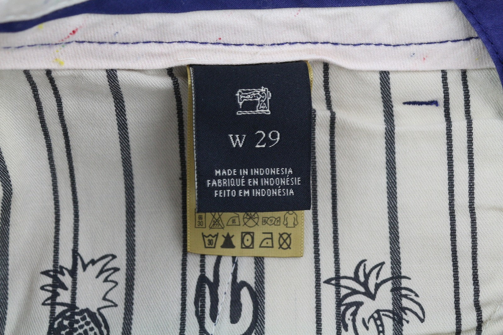 SCOTCH & SODA Men's Shorts W29 Blue Chino Zipper Logo 5-Pocket Casual