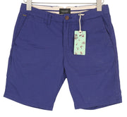 SCOTCH & SODA Men's Shorts W28 Blue Chino Zip Fasten Logo Pockets