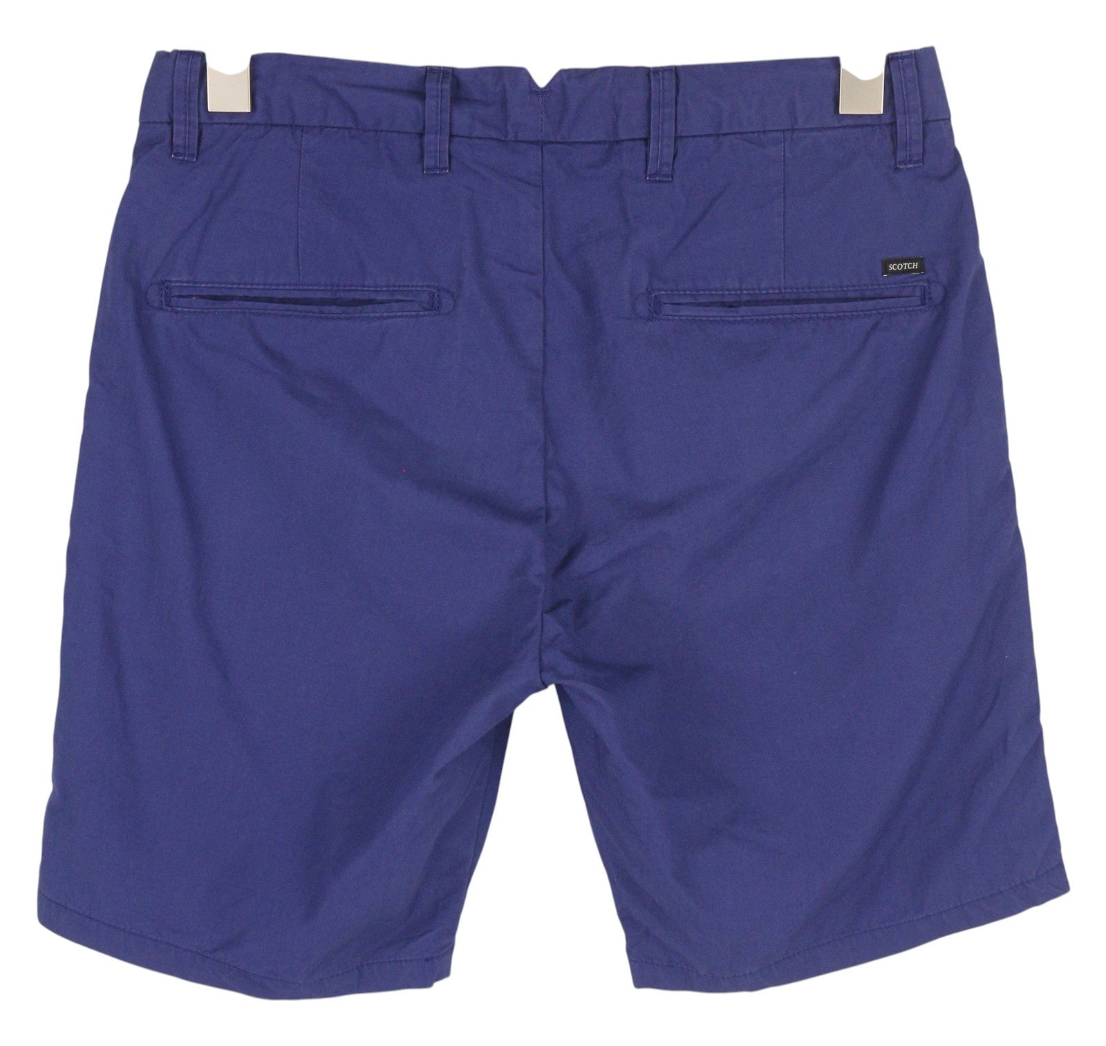 SCOTCH & SODA Men's Shorts W28 Blue Chino Zip Fasten Logo Pockets
