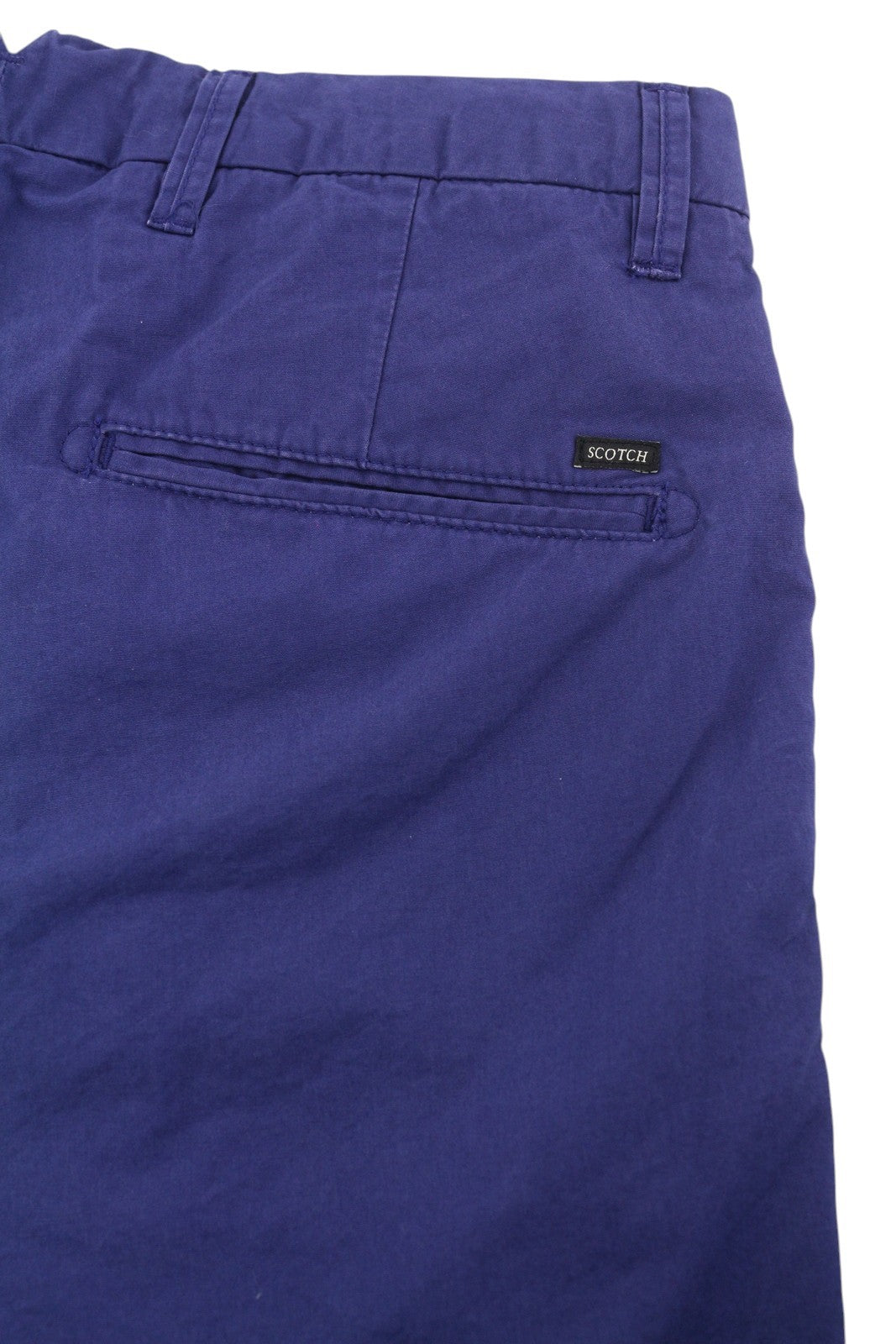 SCOTCH & SODA Men's Shorts W28 Blue Chino Zip Fasten Logo Pockets