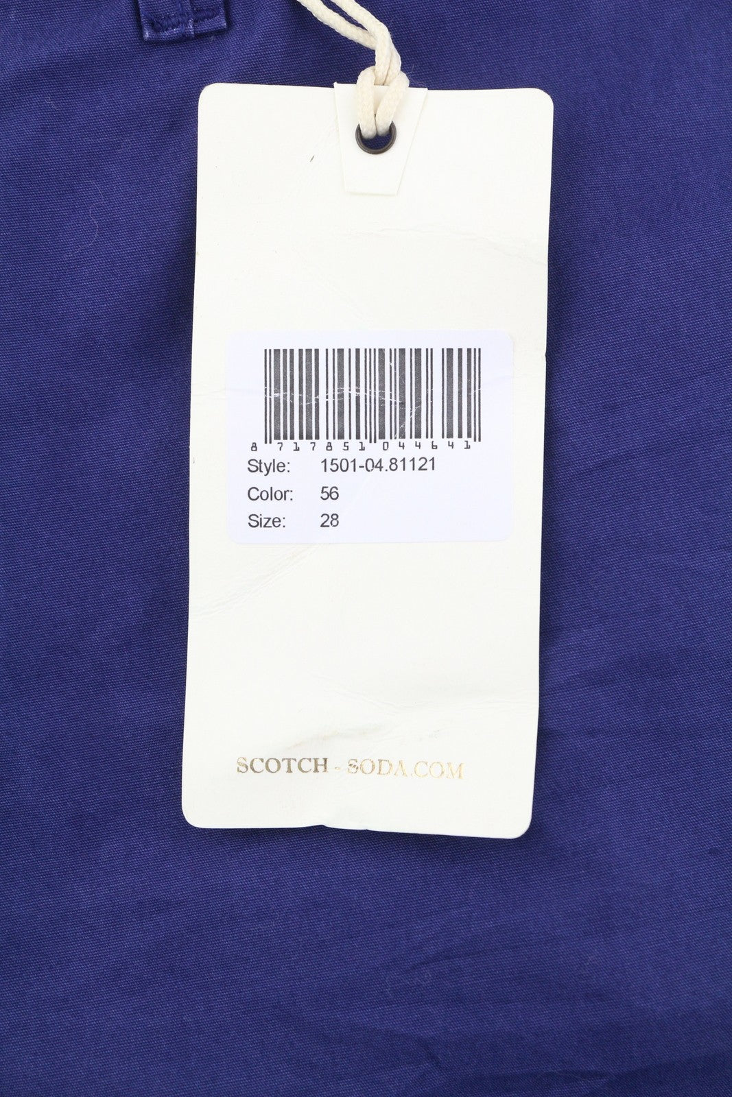 SCOTCH & SODA Men's Shorts W28 Blue Chino Zip Fasten Logo Pockets