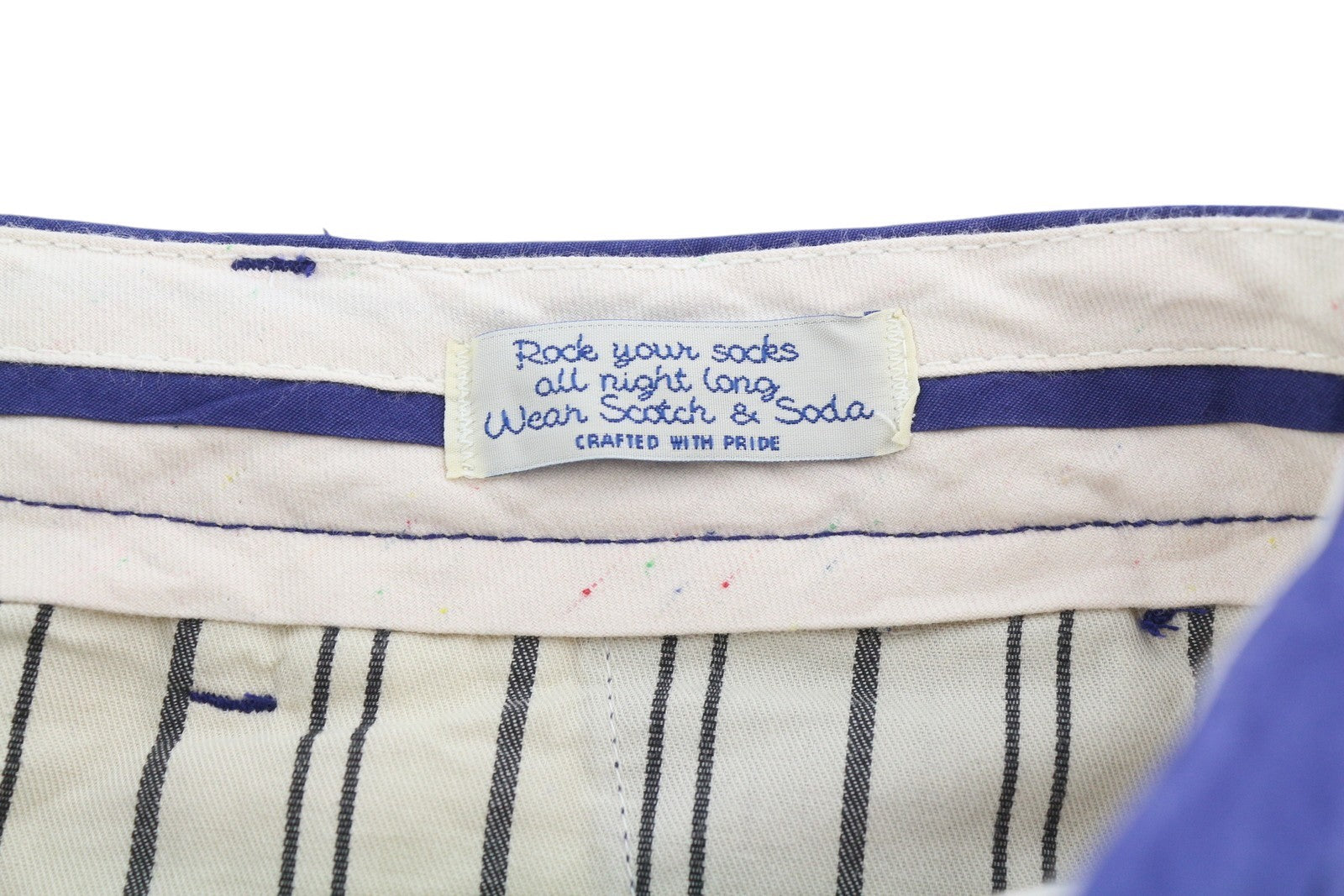 SCOTCH & SODA Men's Shorts W28 Blue Chino Zip Fasten Logo Pockets