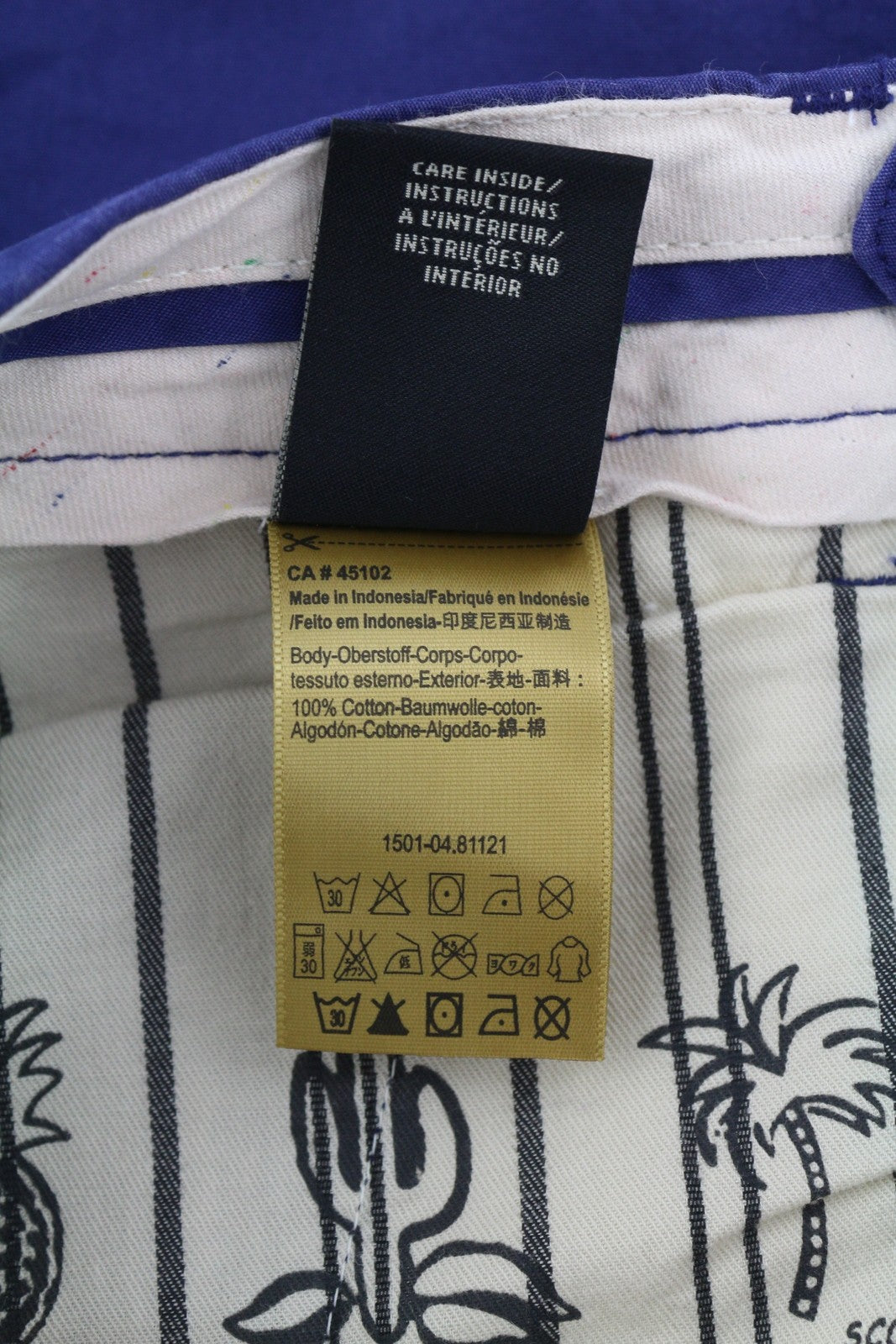 SCOTCH & SODA Men's Shorts W28 Blue Chino Zip Fasten Logo Pockets