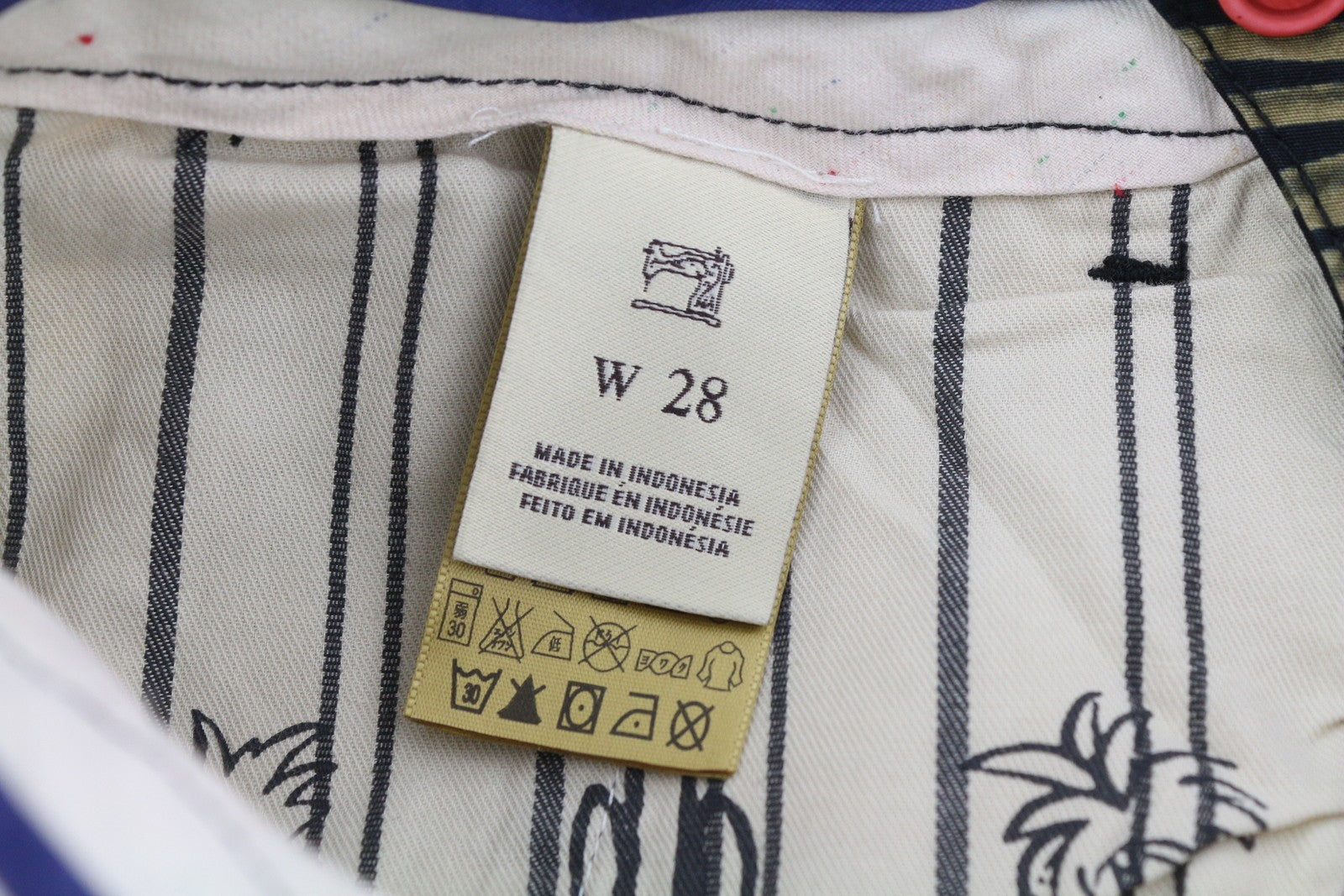 SCOTCH & SODA Men's Shorts W28 Dark Leaf Patterned Chino Zip Fly Casual