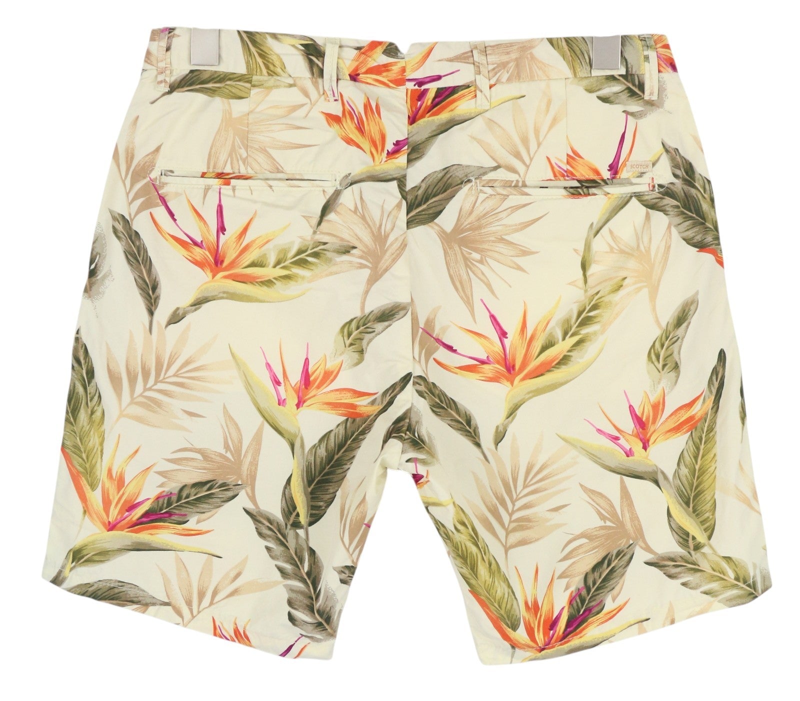 SCOTCH & SODA Men's Shorts W30 Multicolour Leaf Print Chino Casual Pockets