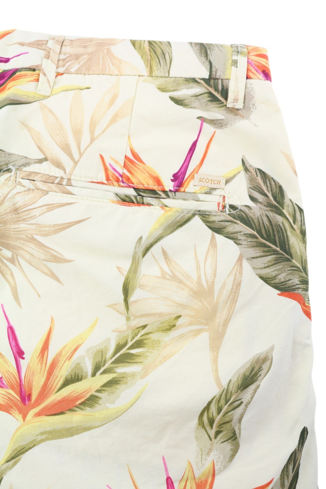 SCOTCH & SODA Men's Shorts W30 Multicolour Leaf Print Chino Casual Pockets