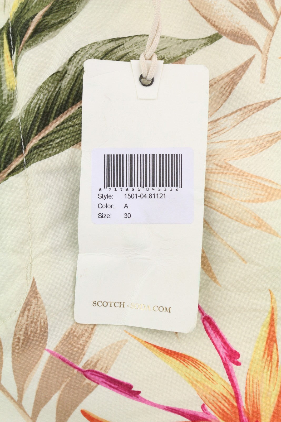 SCOTCH & SODA Men's Shorts W30 Multicolour Leaf Print Chino Casual Pockets