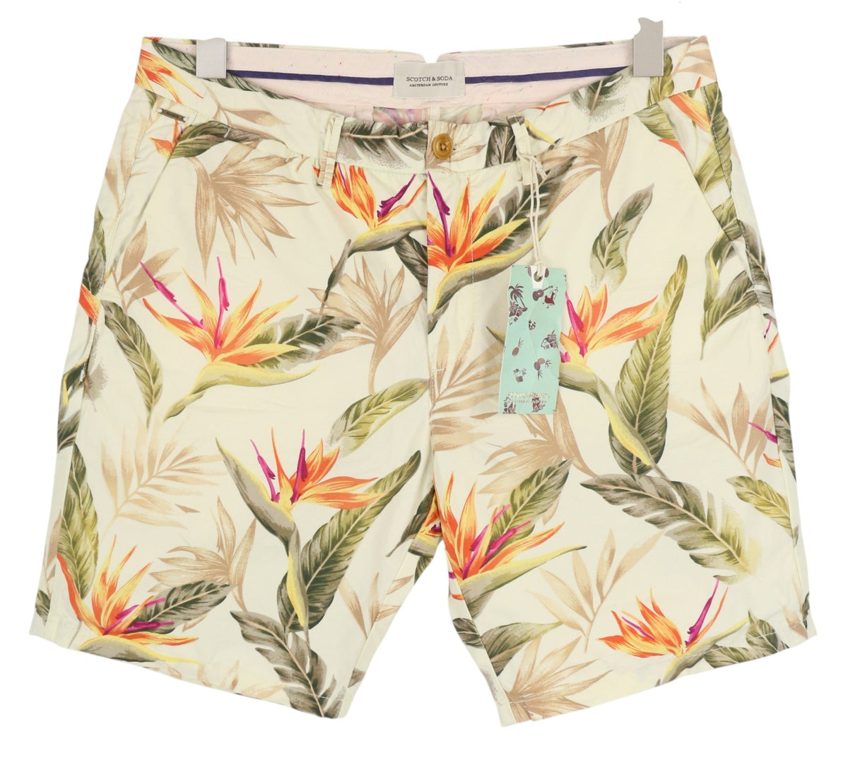 Beige Baumwollshorts