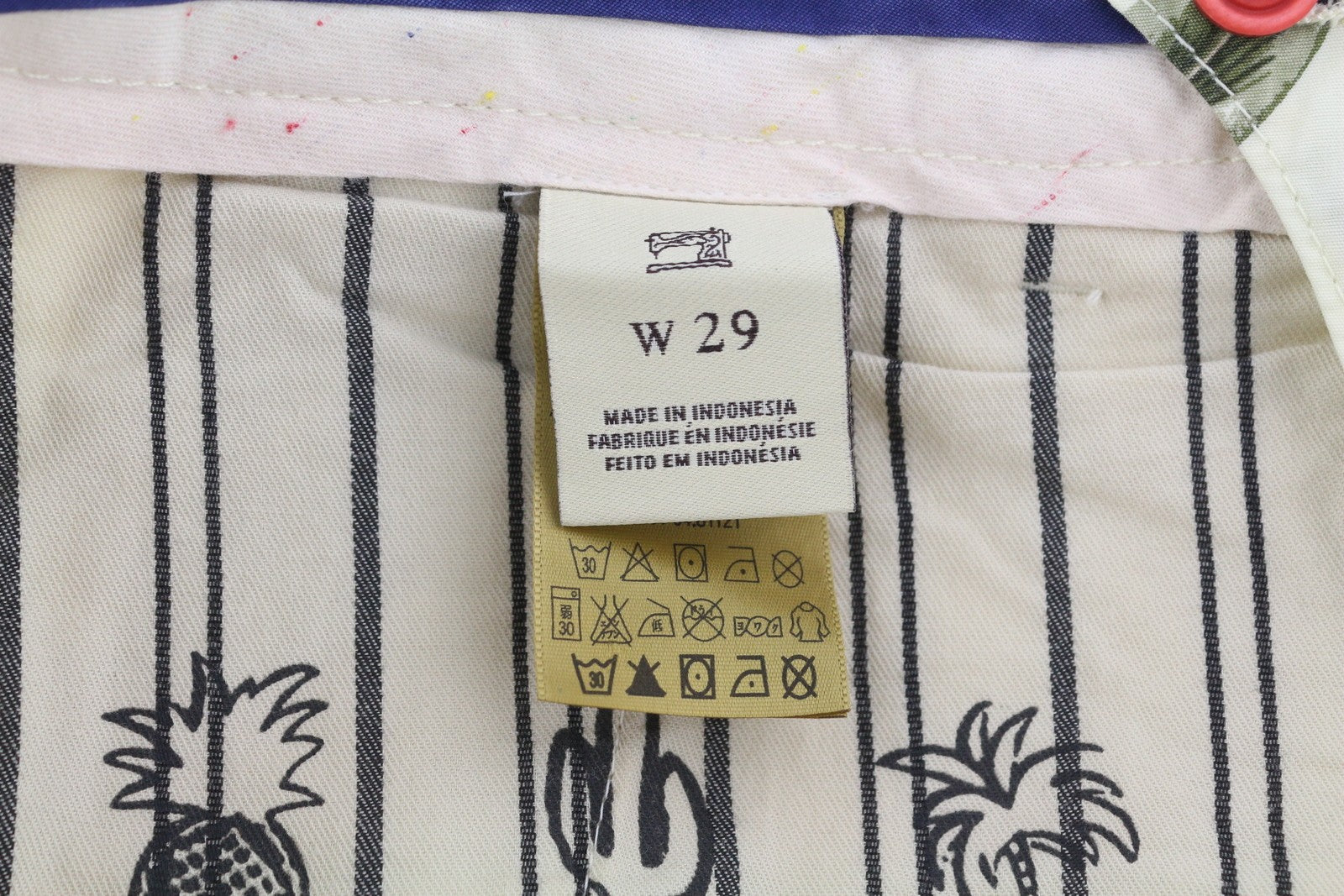 SCOTCH & SODA Men's Shorts W29 Leaf Pattern Colourful Chino Casual Logo