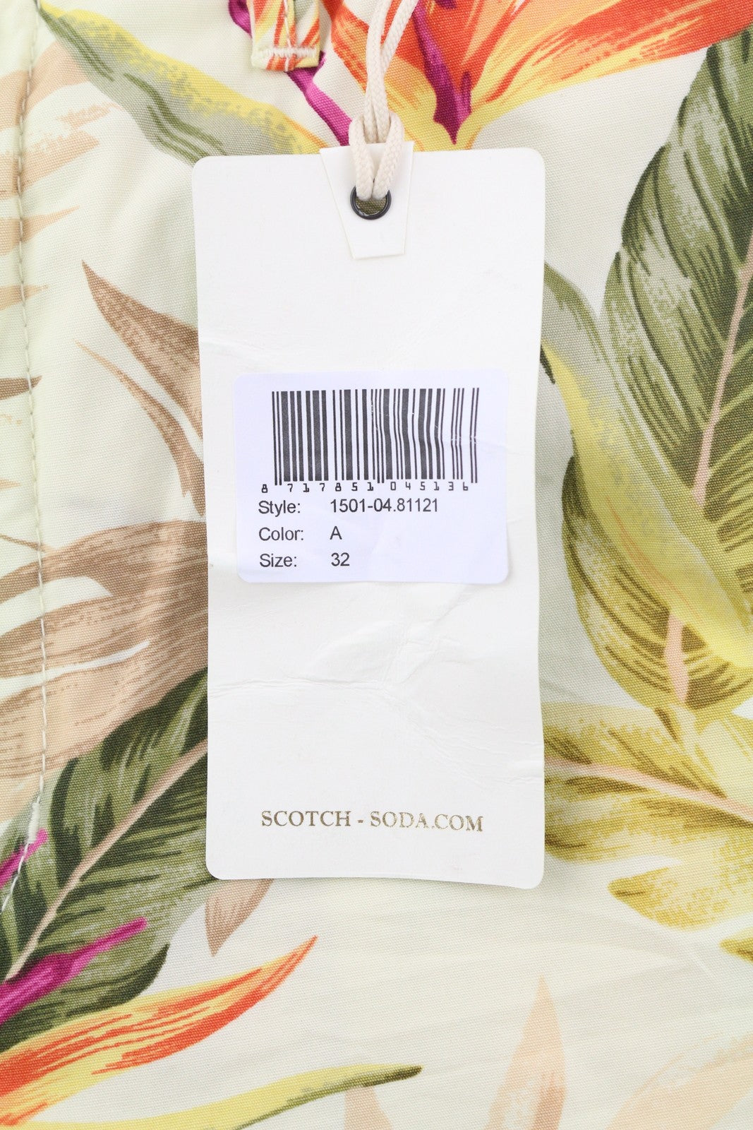 SCOTCH & SODA Men's Shorts W32 Chino Colour Leaf Print Casual Pockets