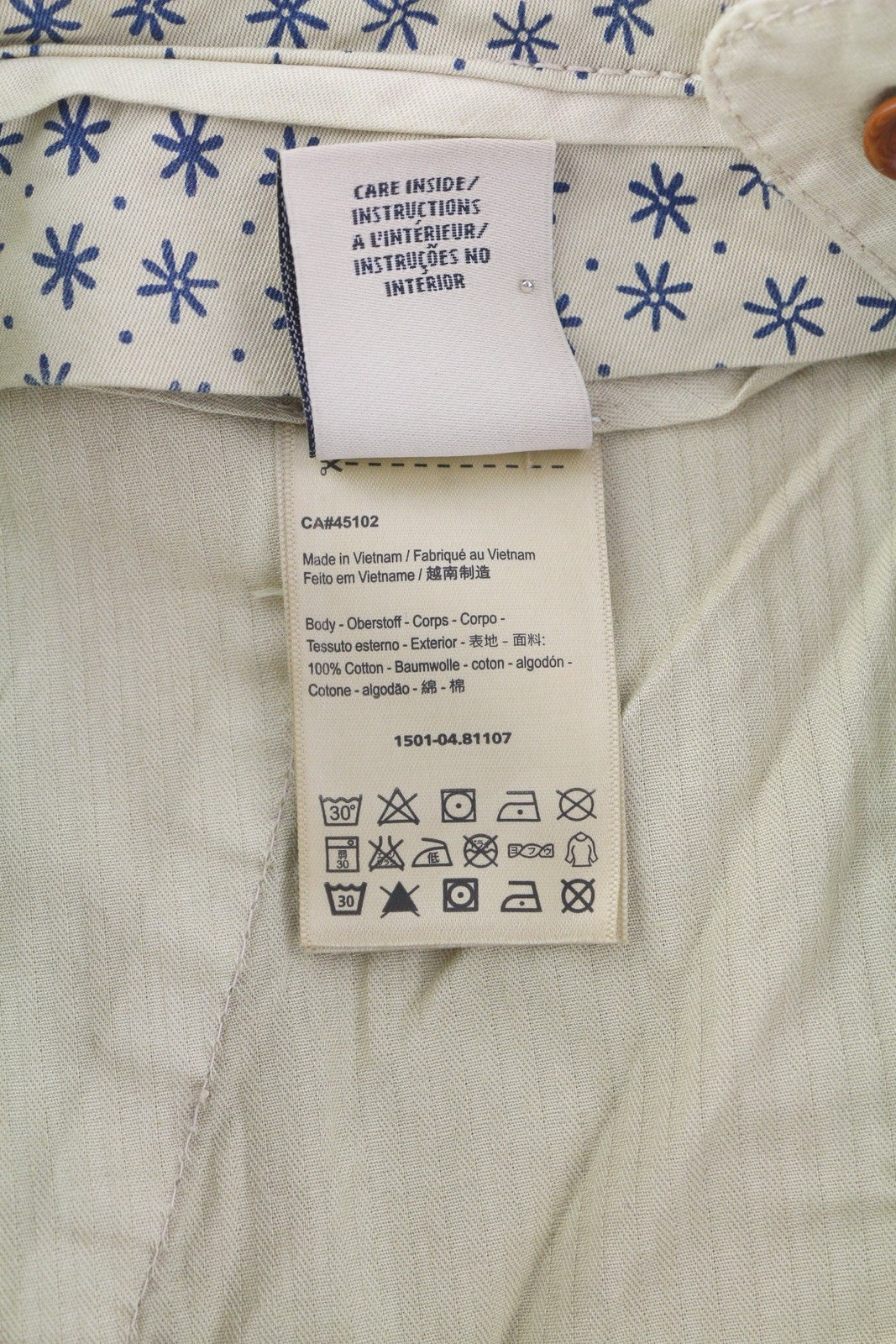 SCOTCH & SODA Men's Shorts W32 Brown Washed Chino Turn-Up Zip Fly Casual