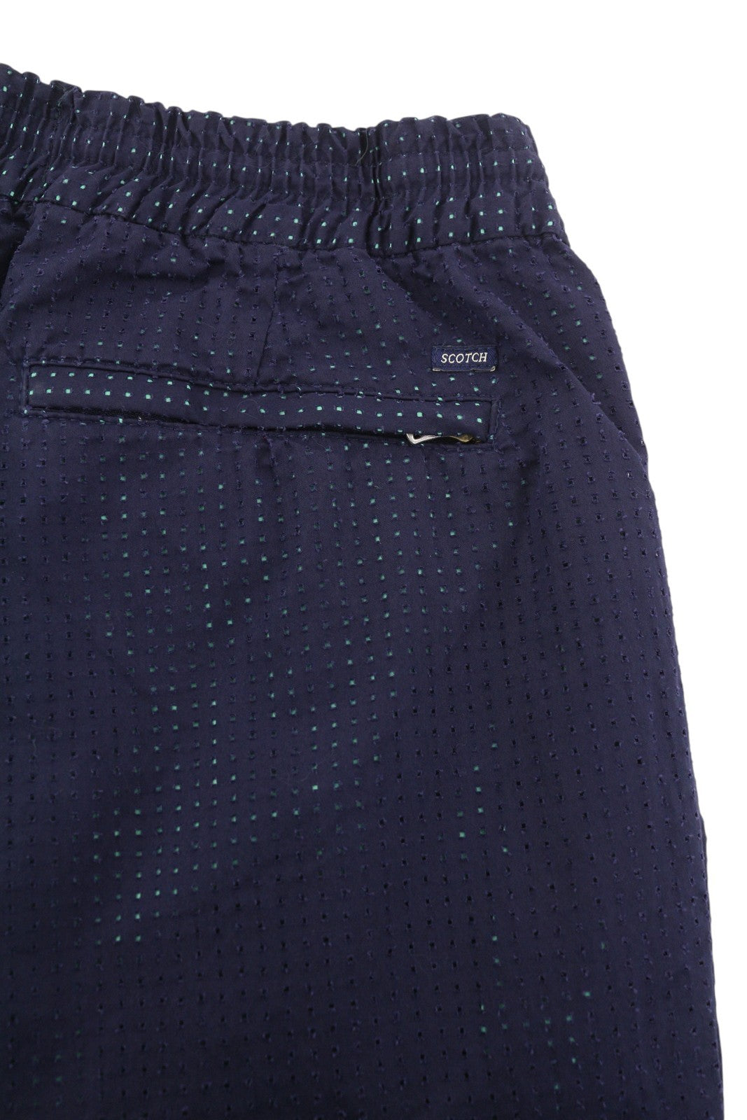 SCOTCH & SODA Men's Shorts W28 Dark Blue Elastic Waist Zip Casual