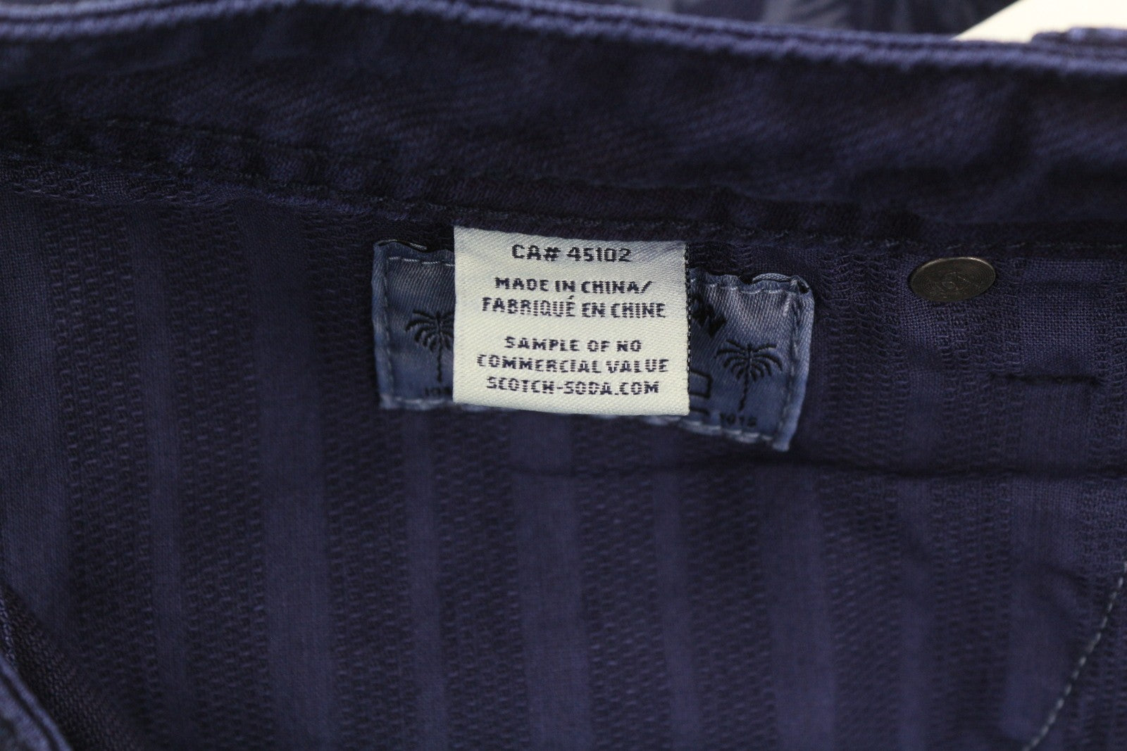 SCOTCH & SODA Men's Shorts W30 Denim Blue Palm Tree Print Zip Fly Casual