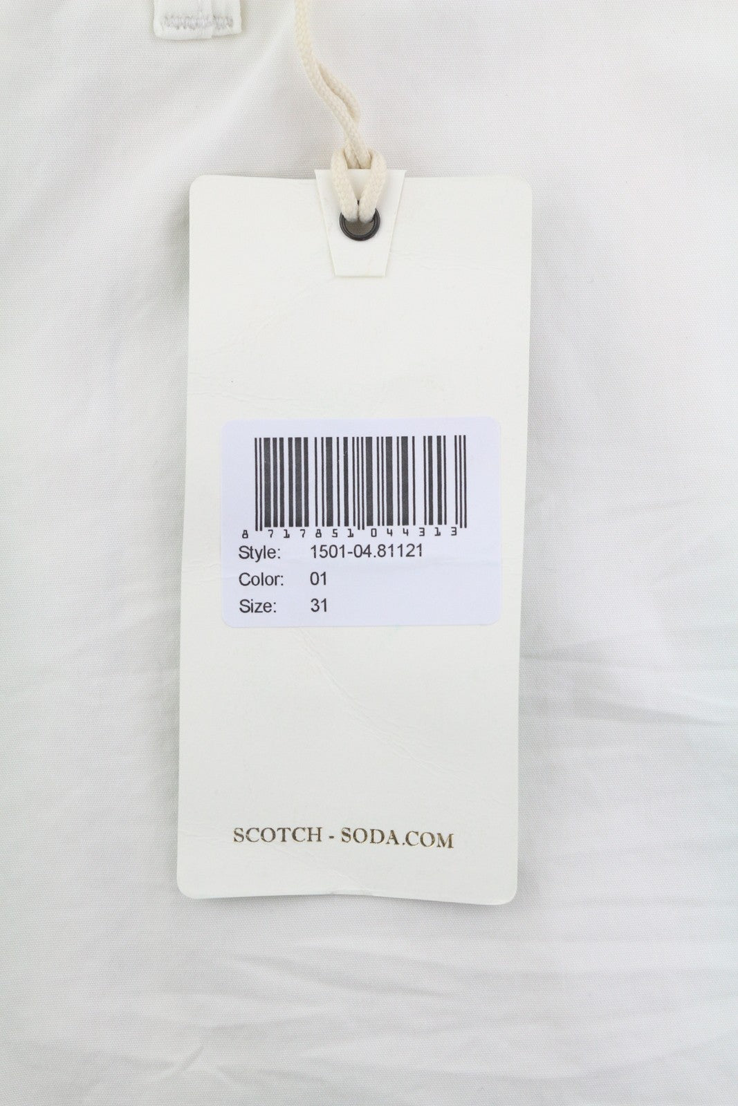 SCOTCH & SODA Men's Shorts W31 White Chino Zip Fly Logo Pocket Casual