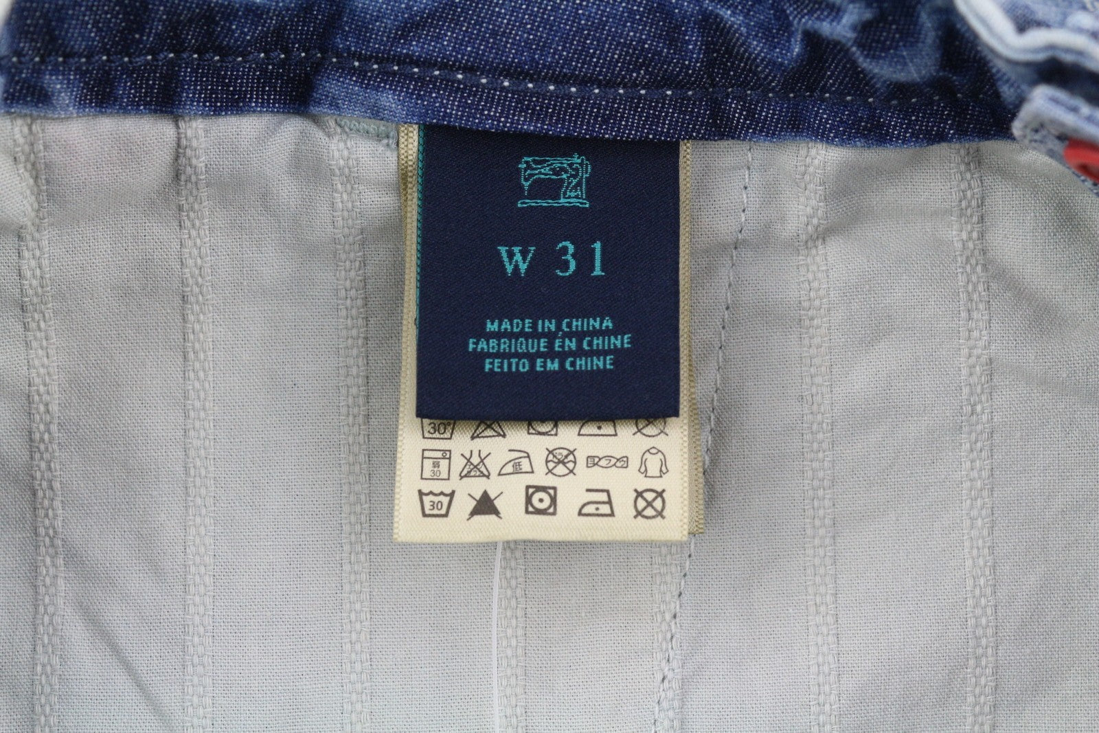 SCOTCH & SODA Men's Shorts W31 Blue Washed Chino Embroidered Logo Casual