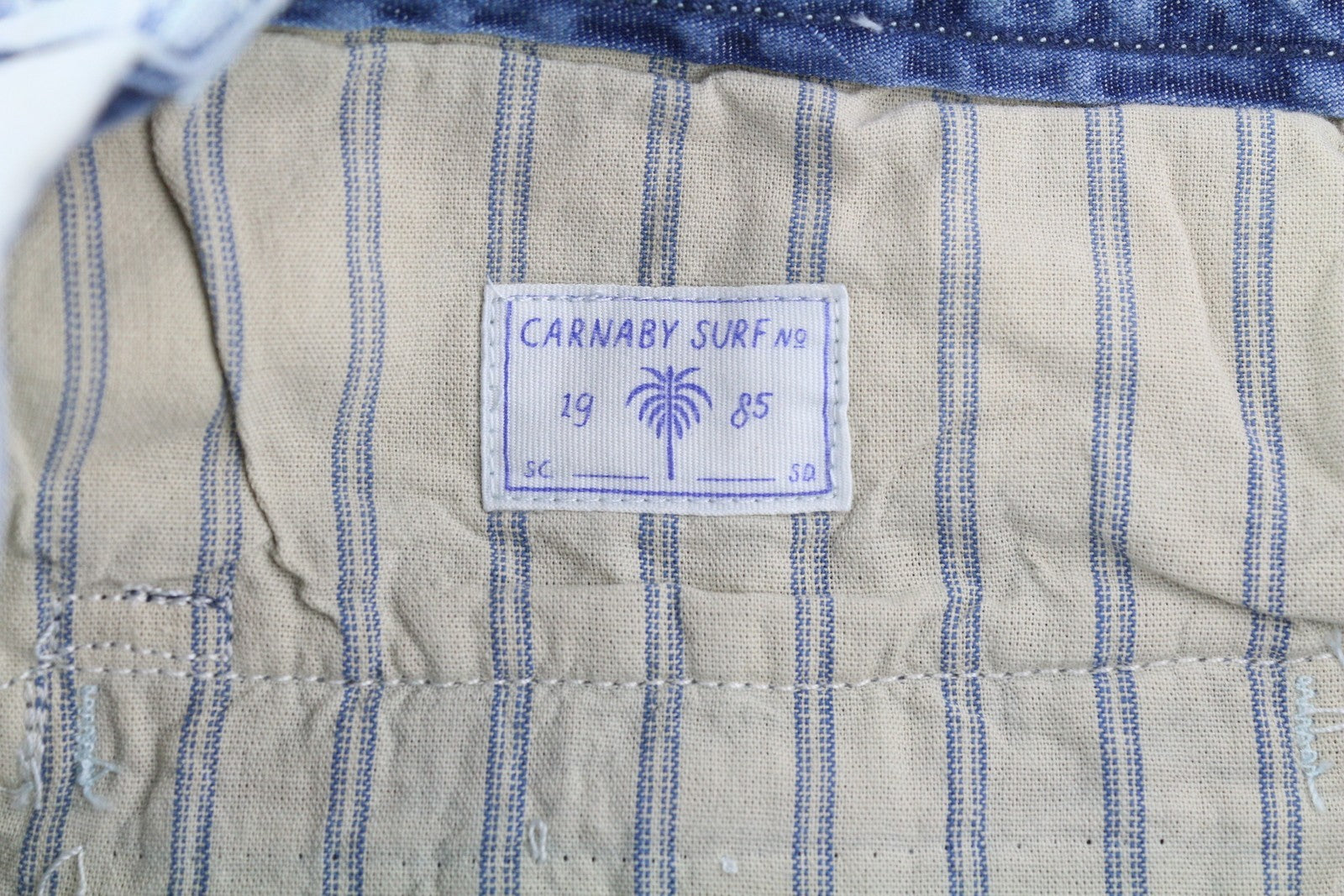 SCOTCH & SODA Men's Shorts W31 Blue Washed Chino Embroidered Logo Casual