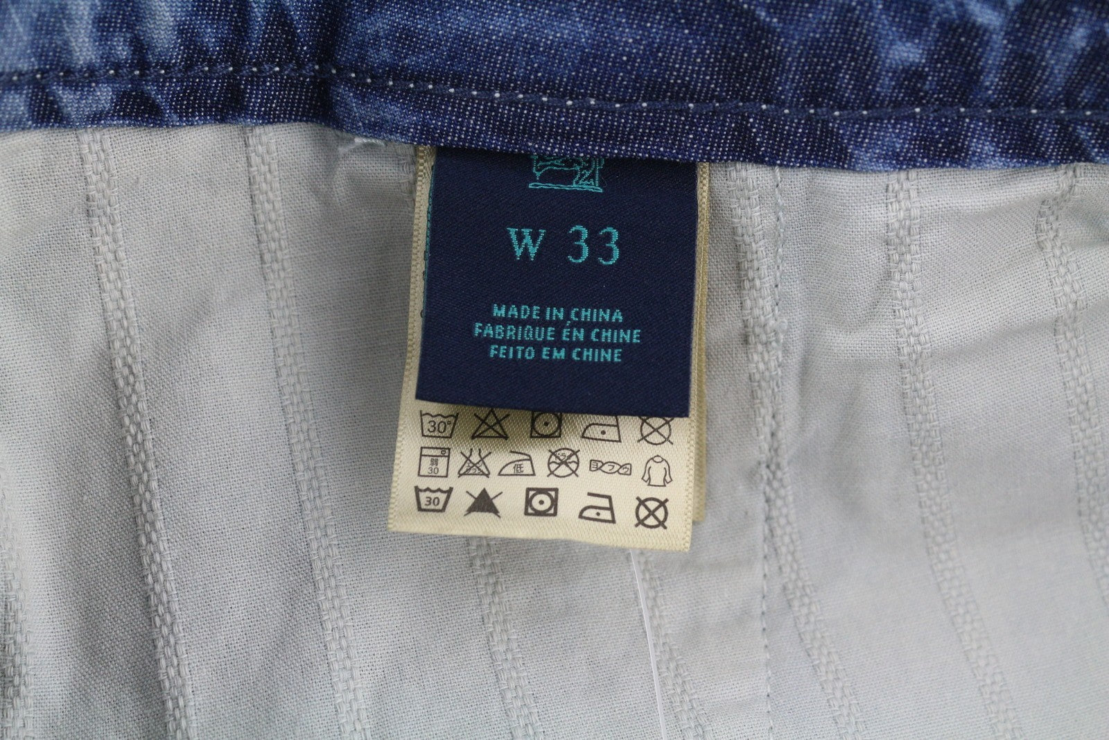 SCOTCH & SODA Men's Shorts W33 Blue Chino Embroidered Zip Fly Casual