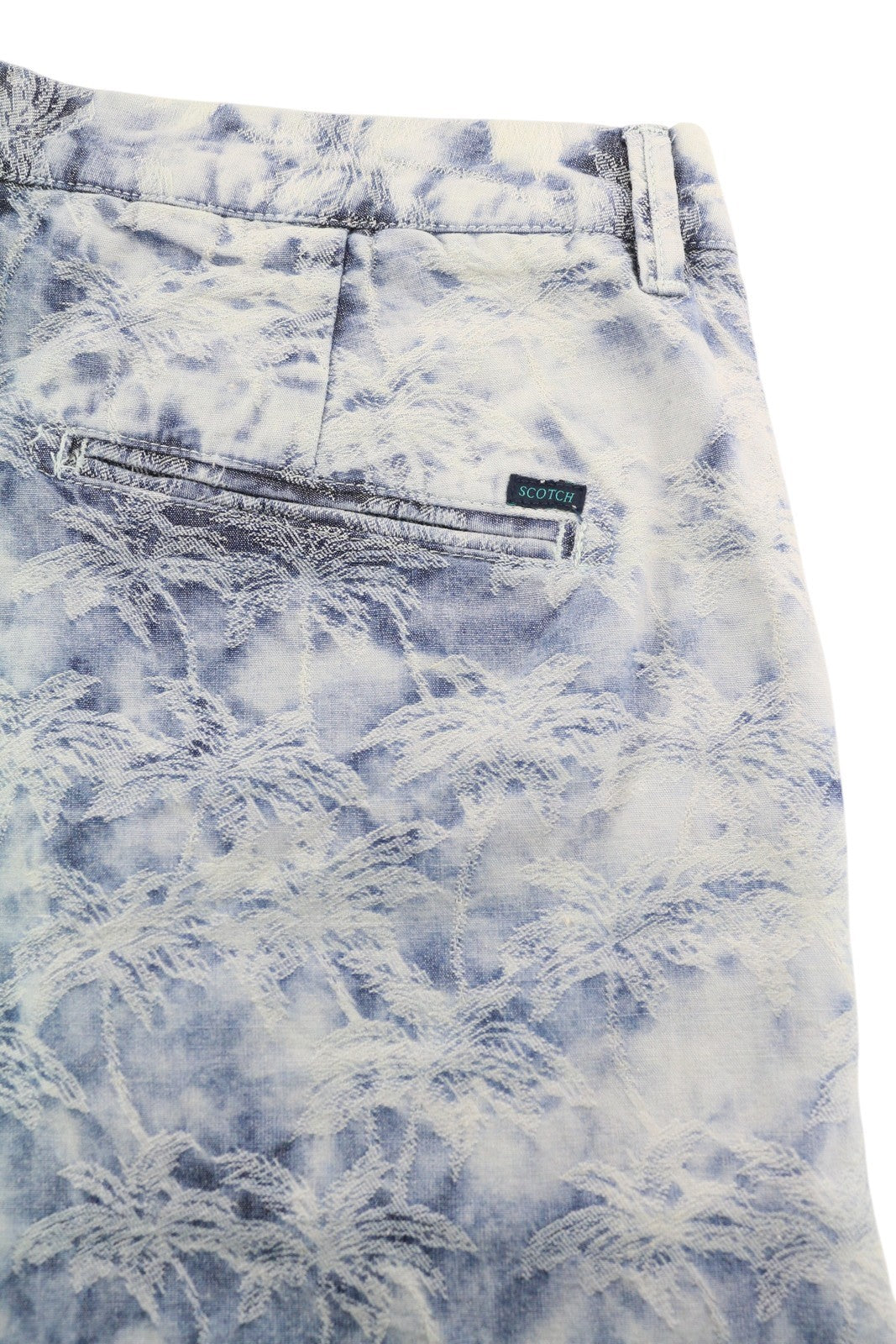 SCOTCH & SODA Men's Shorts W33 Blue Chino Embroidered Zip Fly Casual