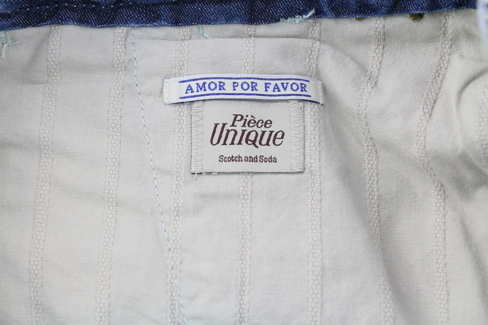 SCOTCH & SODA Men's Shorts W32 Chino Blue Embroidered Zipper Casual