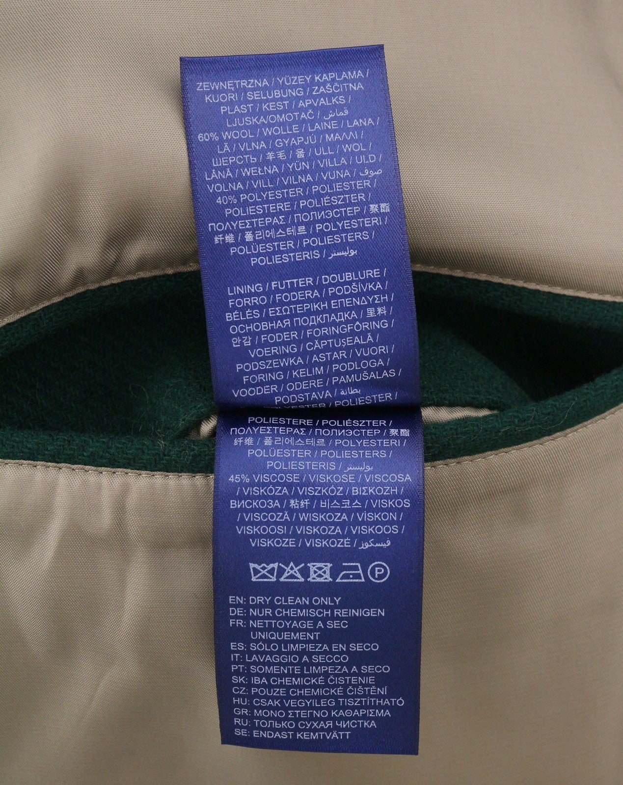 GANT Wool Varsity Men Jacket L Forest Green Snap Buttons Spread Bomber RRP475