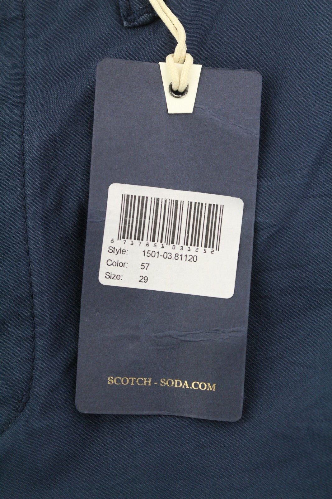 SCOTCH & SODA Men's W29 Blue Cargo Shorts Zip Fly Multi Pocket Logo Casual