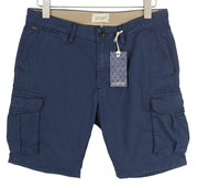 SCOTCH & SODA Men's W30 Blue Utility Cargo Shorts Zip Closure Pocketed Casual