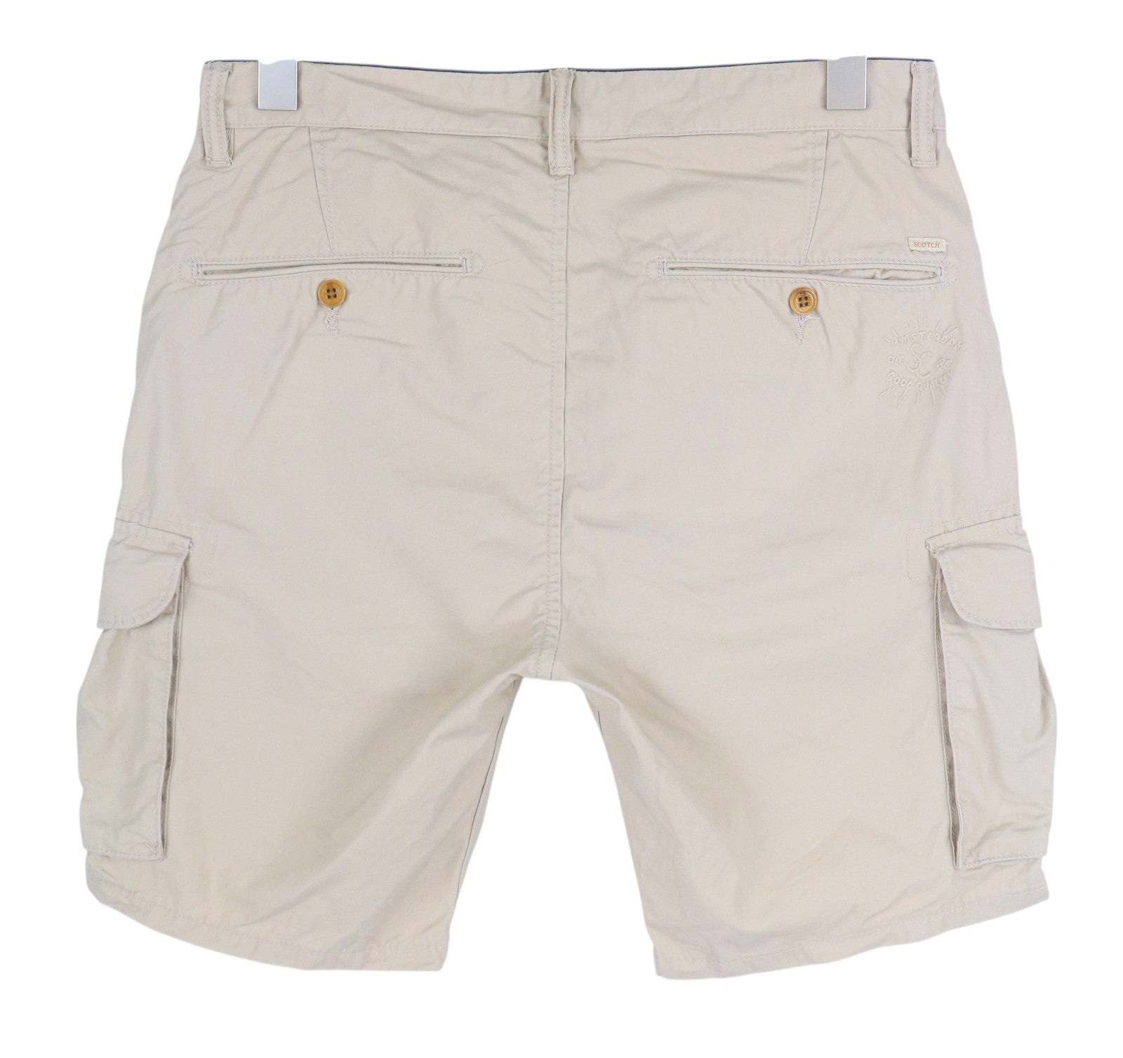 SCOTCH & SODA Men's W29 Beige Cargo Shorts Zipped Fly Logo Pocket Casual