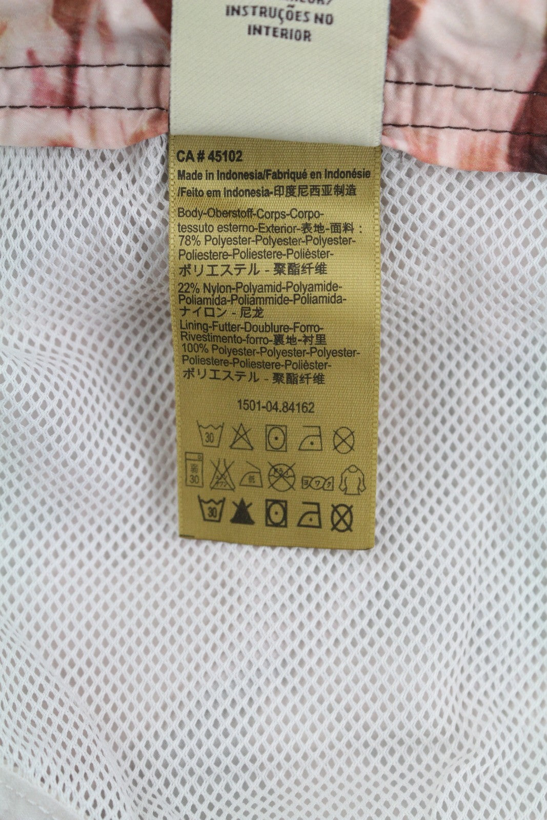 SCOTCH & SODA Men's Swimwear M Purple Leaf Pattern Zip Logo Waist Tie