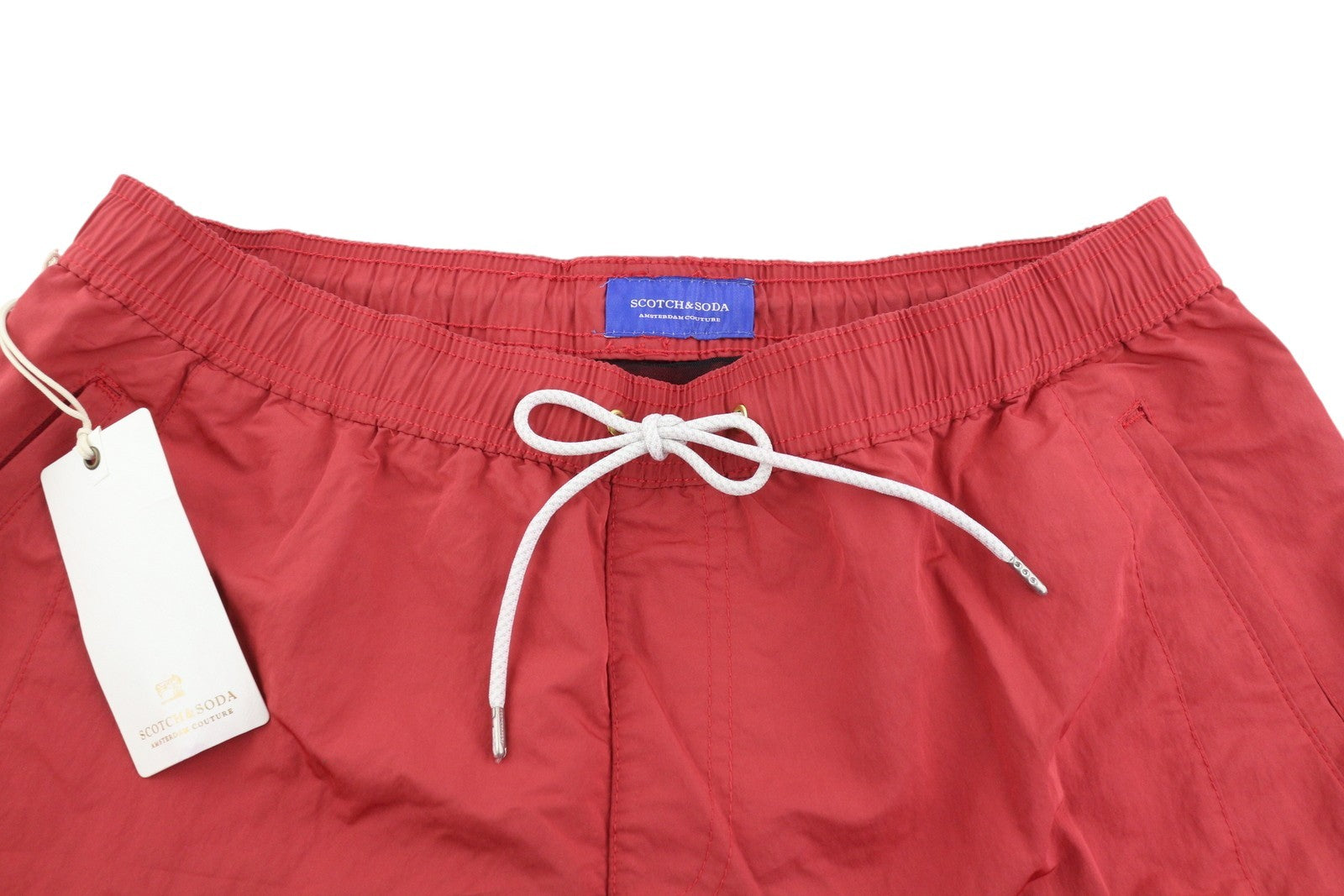 SCOTCH & SODA Men's Swim Shorts L Red Mesh Lined Elastic Drawstring Pockets