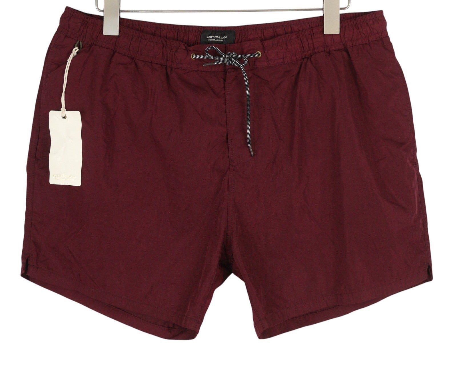 SCOTCH & SODA Men's Swimwear W34 Burgundy Mesh Lined Elastic Beach Shorts