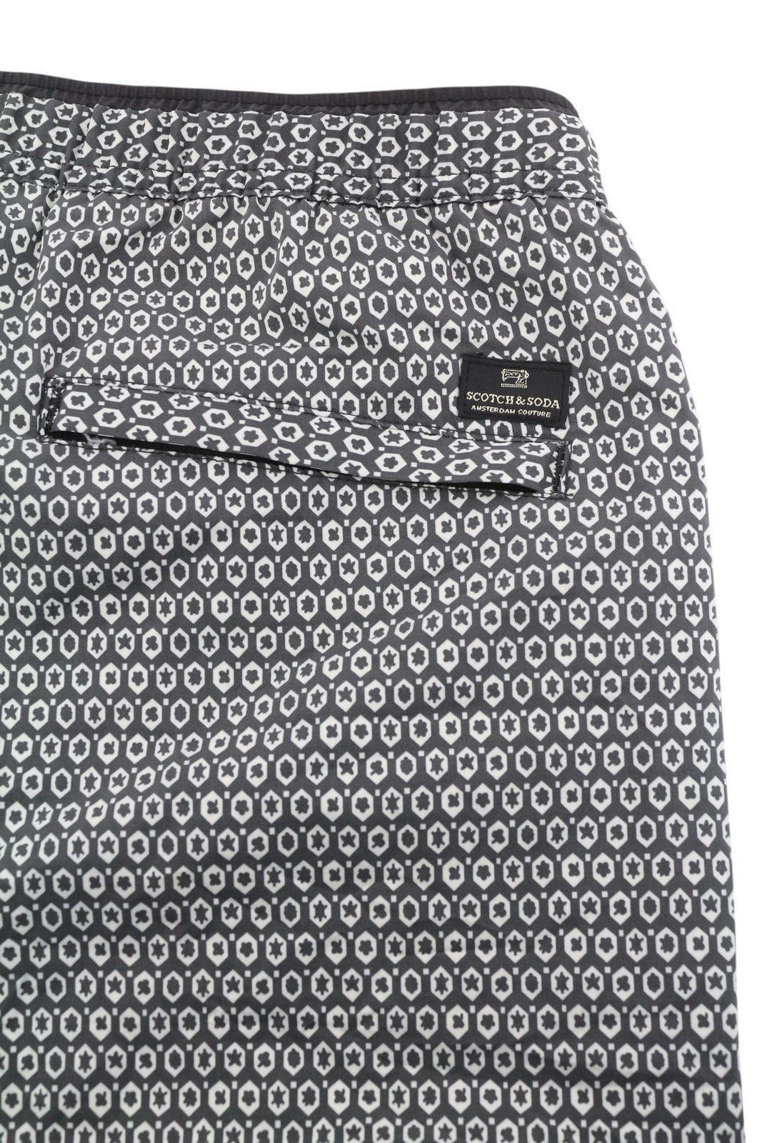 SCOTCH & SODA Men's Swim Shorts XL Grey Pattern Mesh Elastic Waist Beachwear