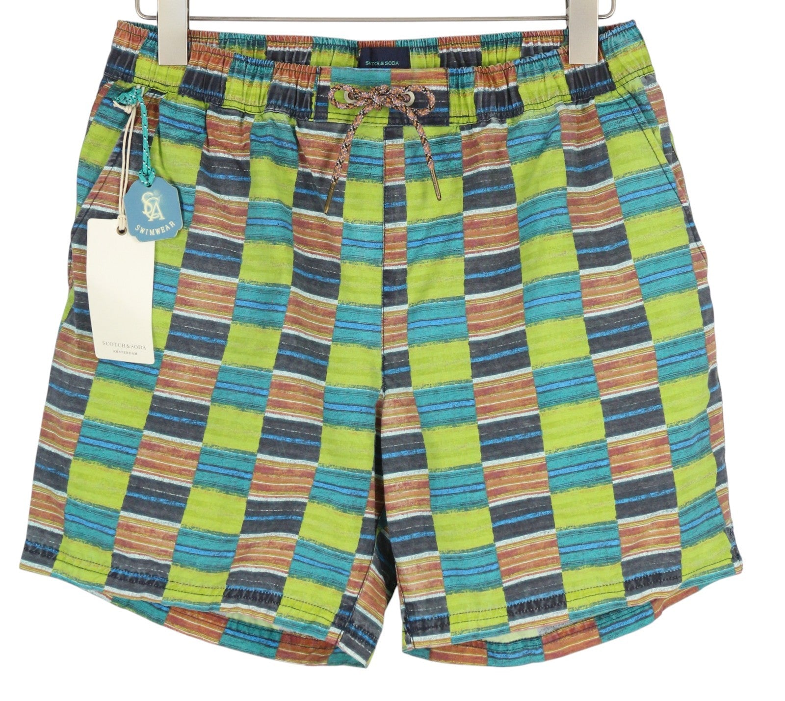 SCOTCH & SODA Men's Swimwear W30 Colourful Elastic Mesh Lined Beach Shorts