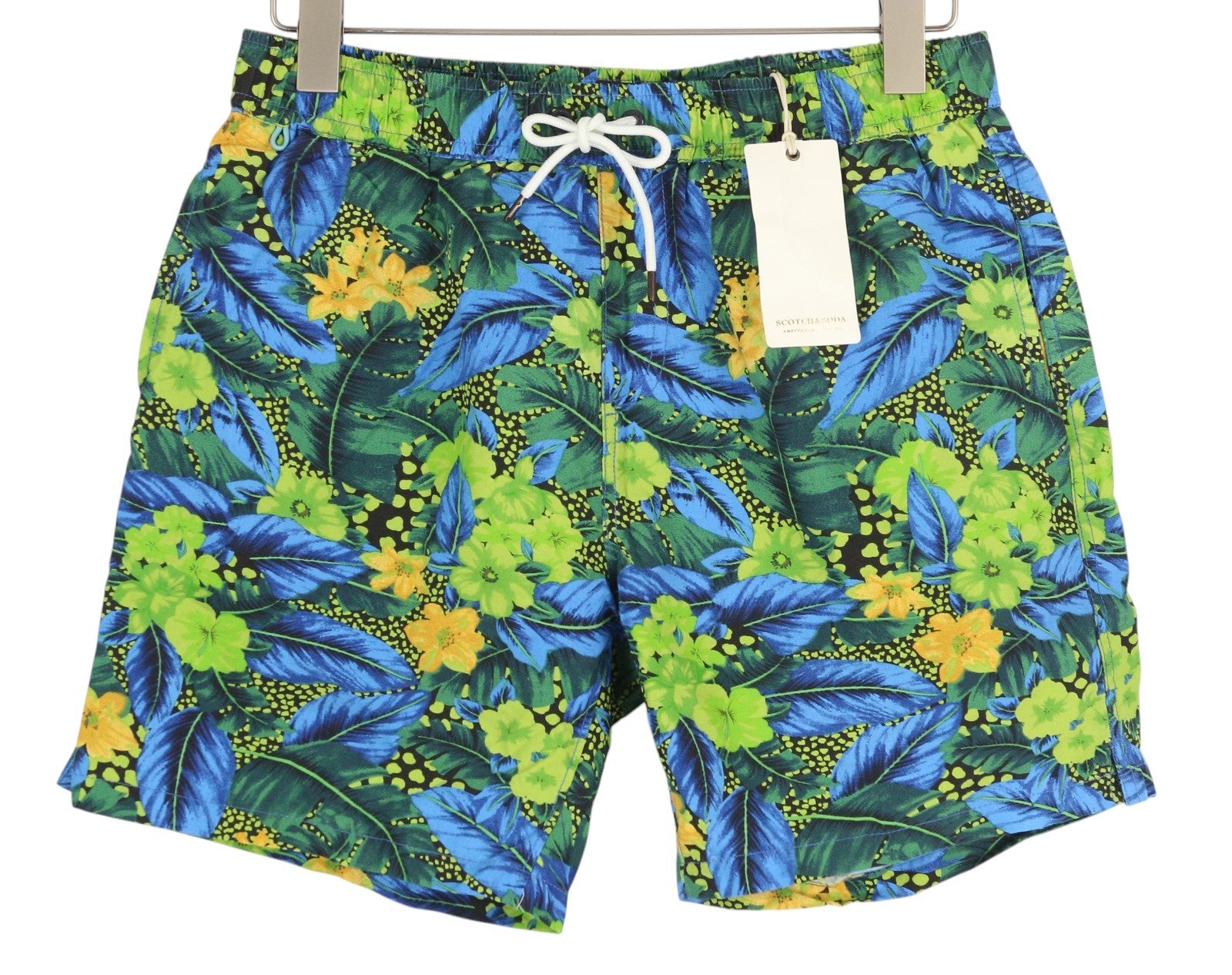 SCOTCH & SODA Men's Swim Shorts L Floral Print Elastic Waist Mesh Beachwear