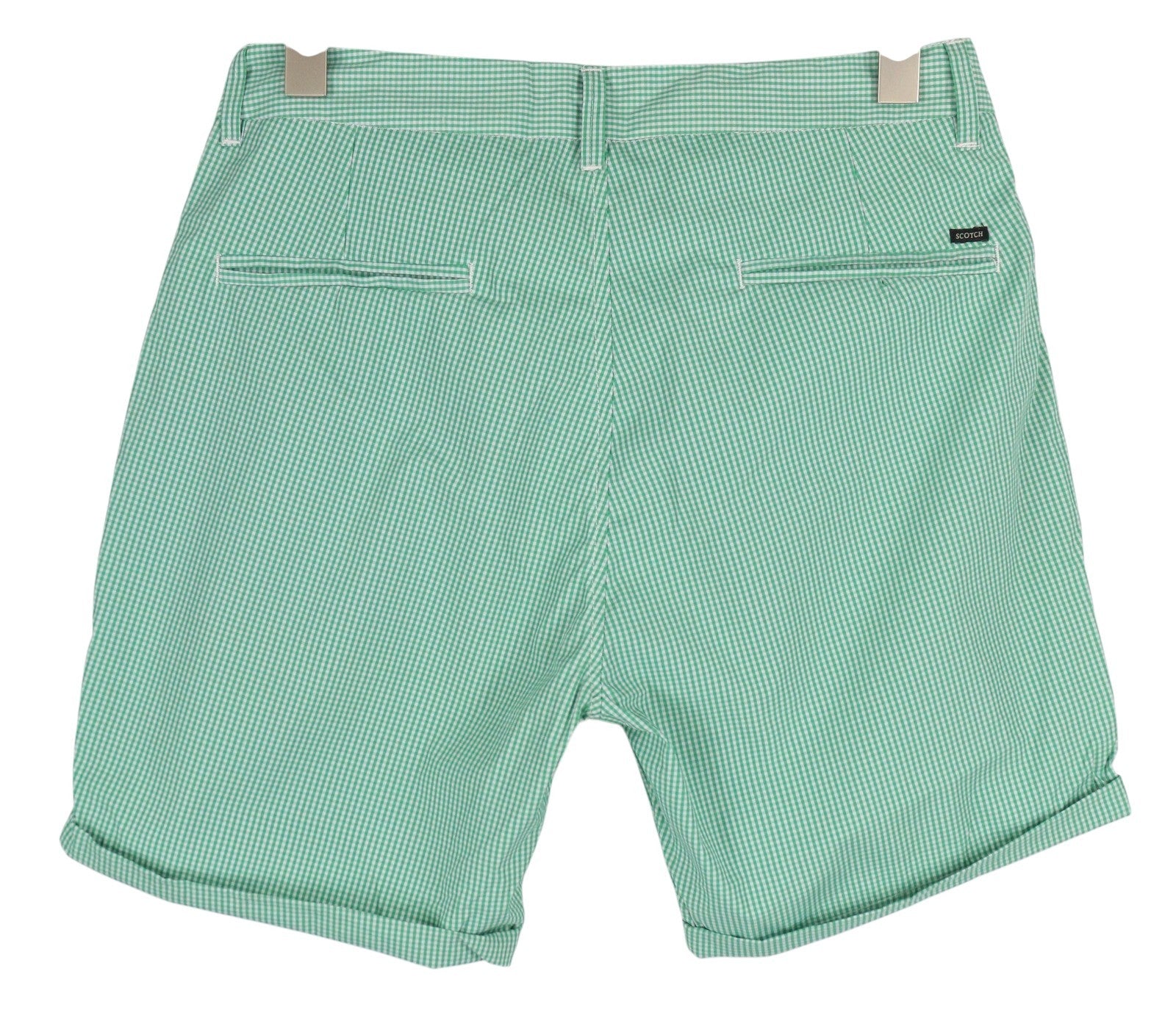 SCOTCH & SODA Men's Swimwear W30 Green Pattern Turn-Up Zip Fly Beach Shorts