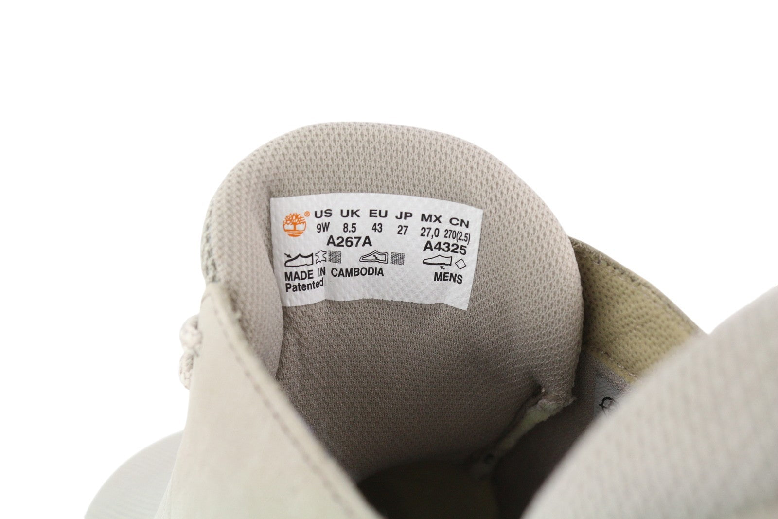 TIMBERLAND A267A Men's EU42/43 Grey Leather Low Top Lace Up Casual Sneakers