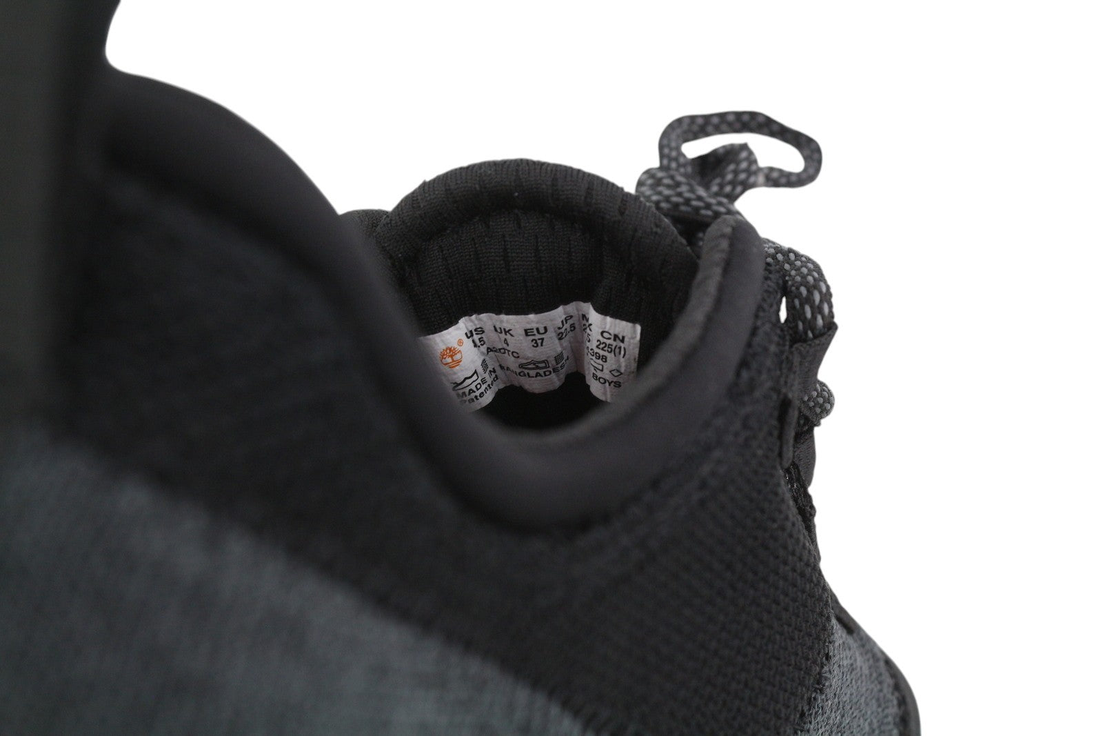 TIMBERLAND A2DTC Boy's EU37 Black Low Top Lace Almond Toe ReBOTL Sneakers