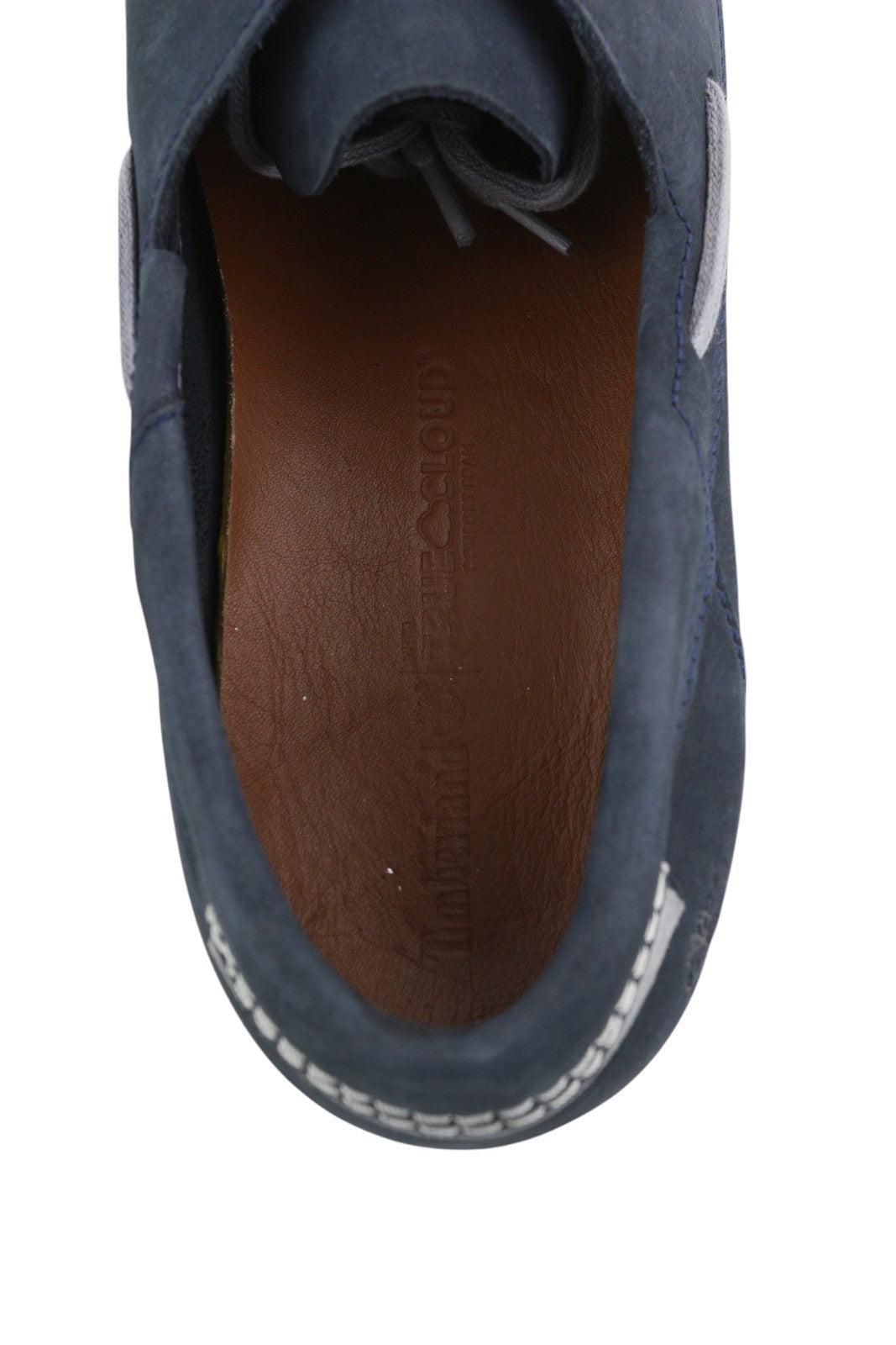 TIMBERLAND A416H Men's EU47.5 Blue Leather Slip On Laced Loafers TrueCloud