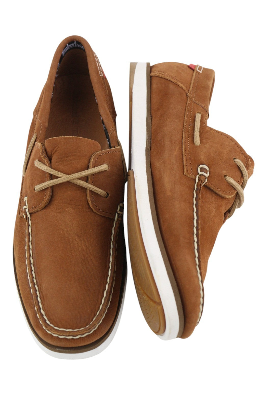 TIMBERLAND A2ABV Men's EU44 Brown Leather Lace Slip On TrueCloud Loafers