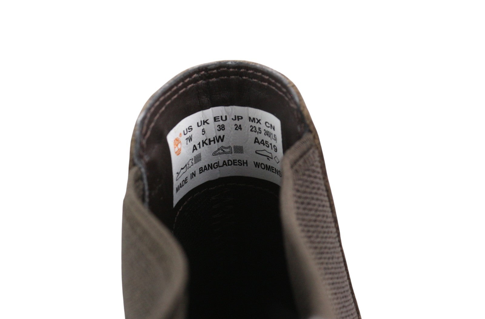 TIMBERLAND A1KHW Women EU38/38.5 Dark Brown Leather Ankle Boots Almond Toe